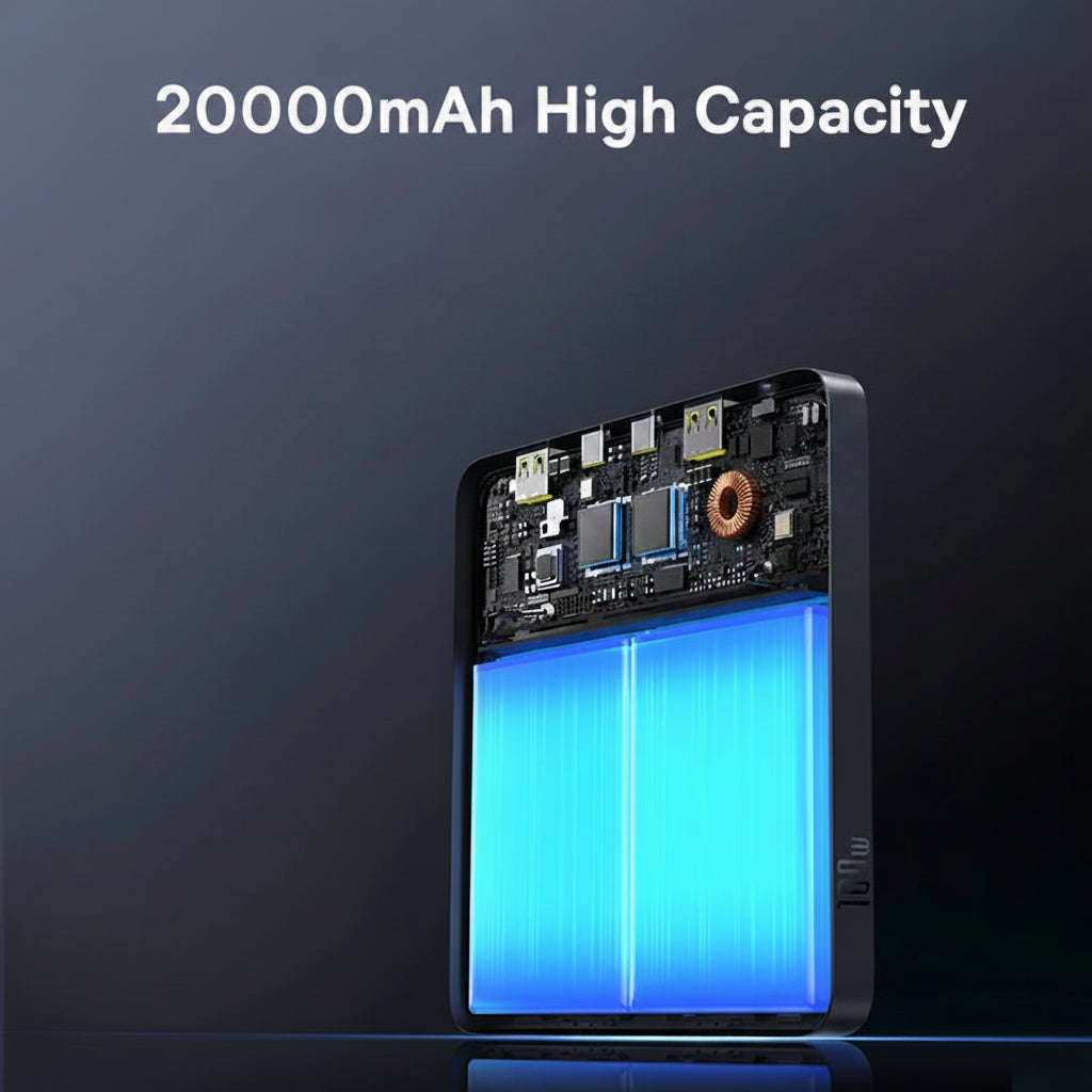 100W Slim Power Bank — 20000mAh with Digital Display
