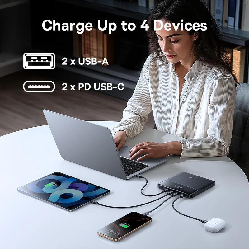 100W Slim Power Bank — 20000mAh with Digital Display