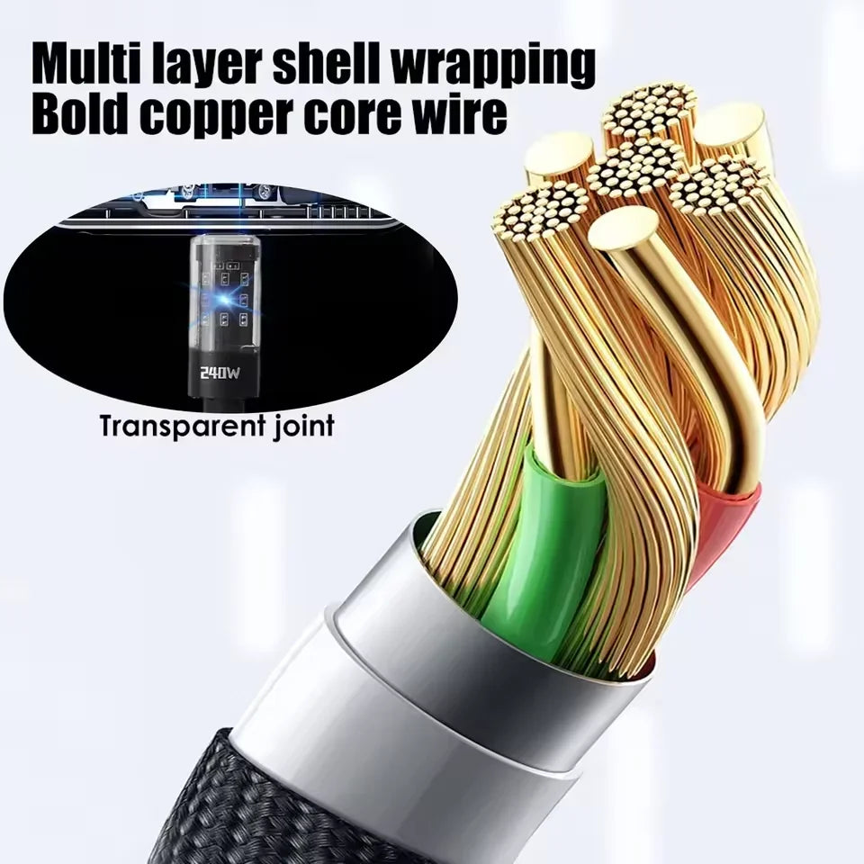 240W Braided USB-C Fast Charging Cable