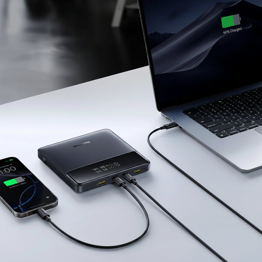 100W Slim Power Bank — 20000mAh with Digital Display